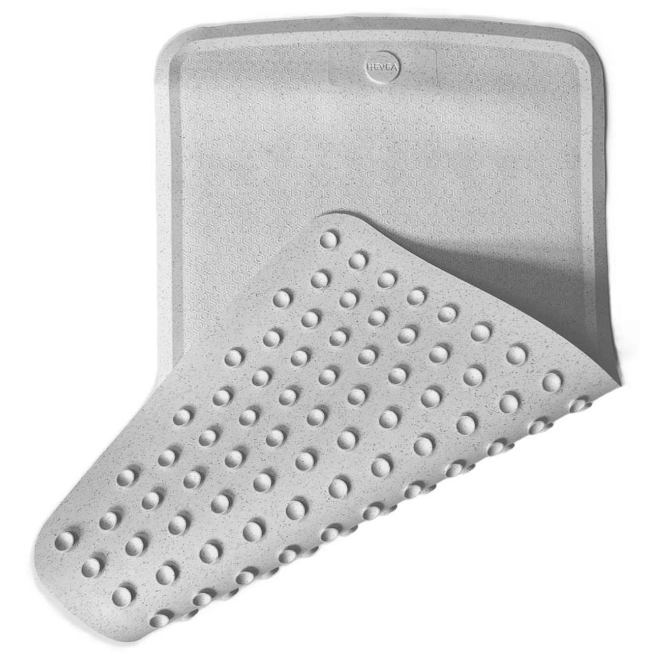 Tapis De Bain Antidérapant 55cm X 32cm En Caoutchouc Marbre Gris (Hevea) - Couverture