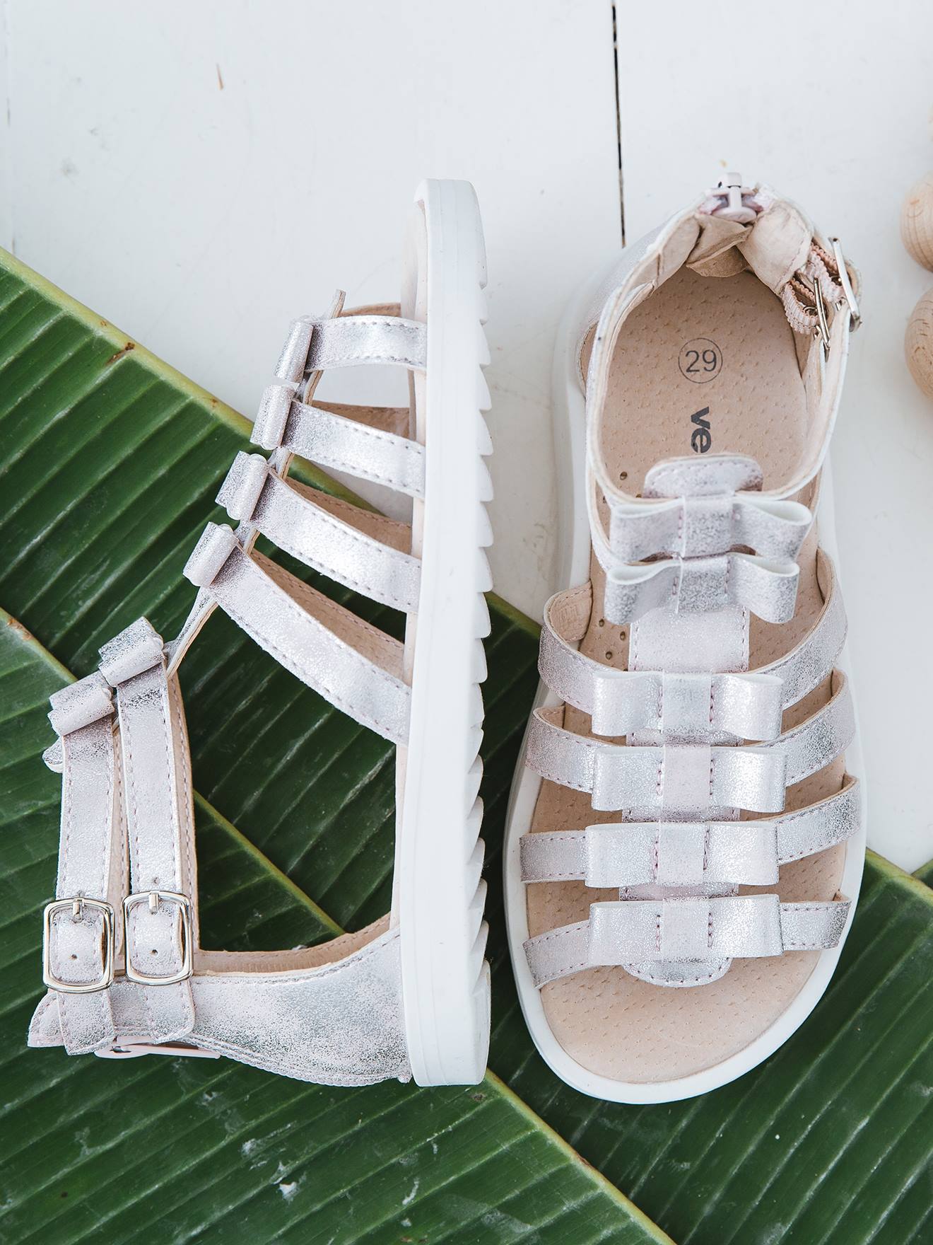 Sandales Hautes Fille Esprit Spartiates Rose Pale Vertbaudet