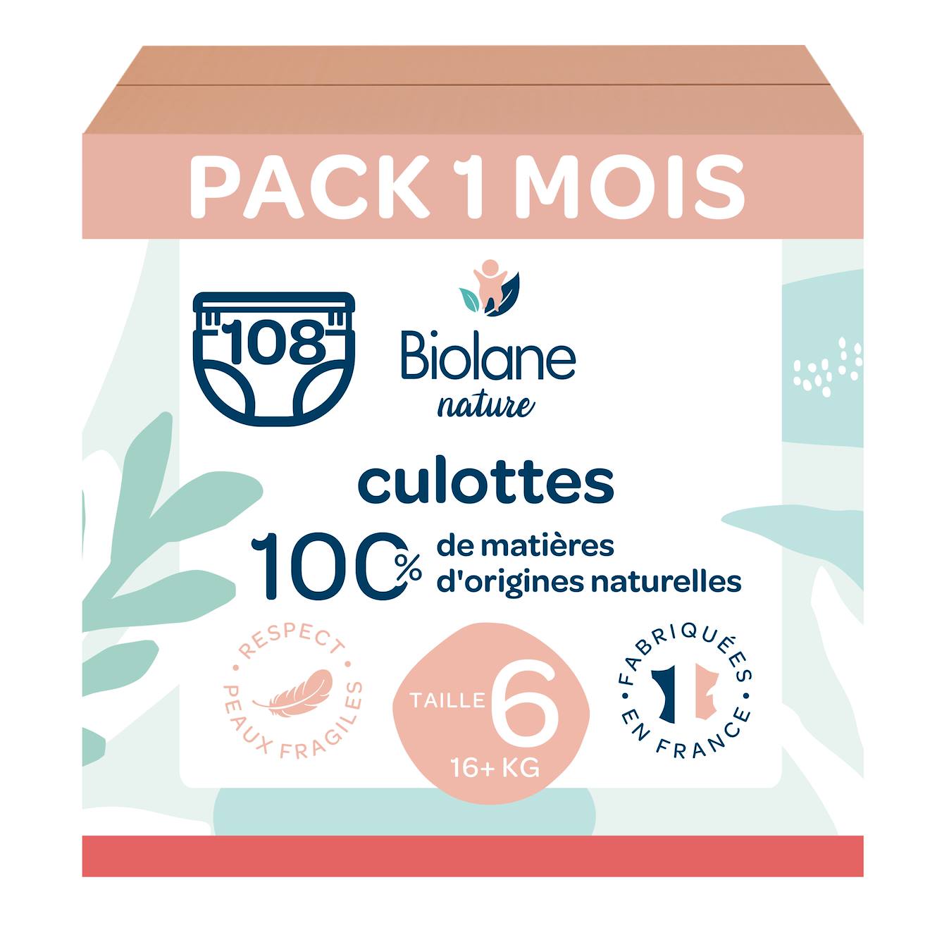 Pack 1 Mois Couches-culottes Taille 6 (16+ Kg) - 108 Couches Multicolore