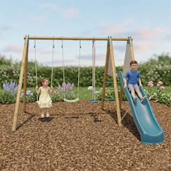 -Portique balançoire optima avec toboggan pour enfants