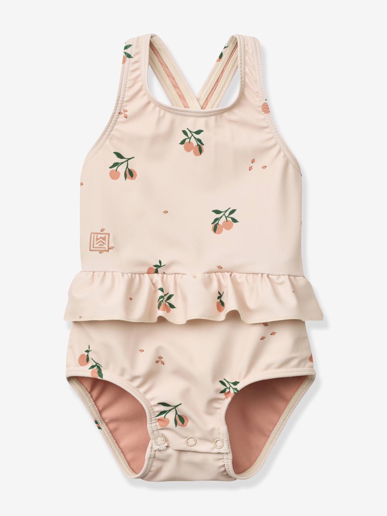 Maillot de bain imprimé volanté rose clair Maillot de bain imprimé volanté rose clair