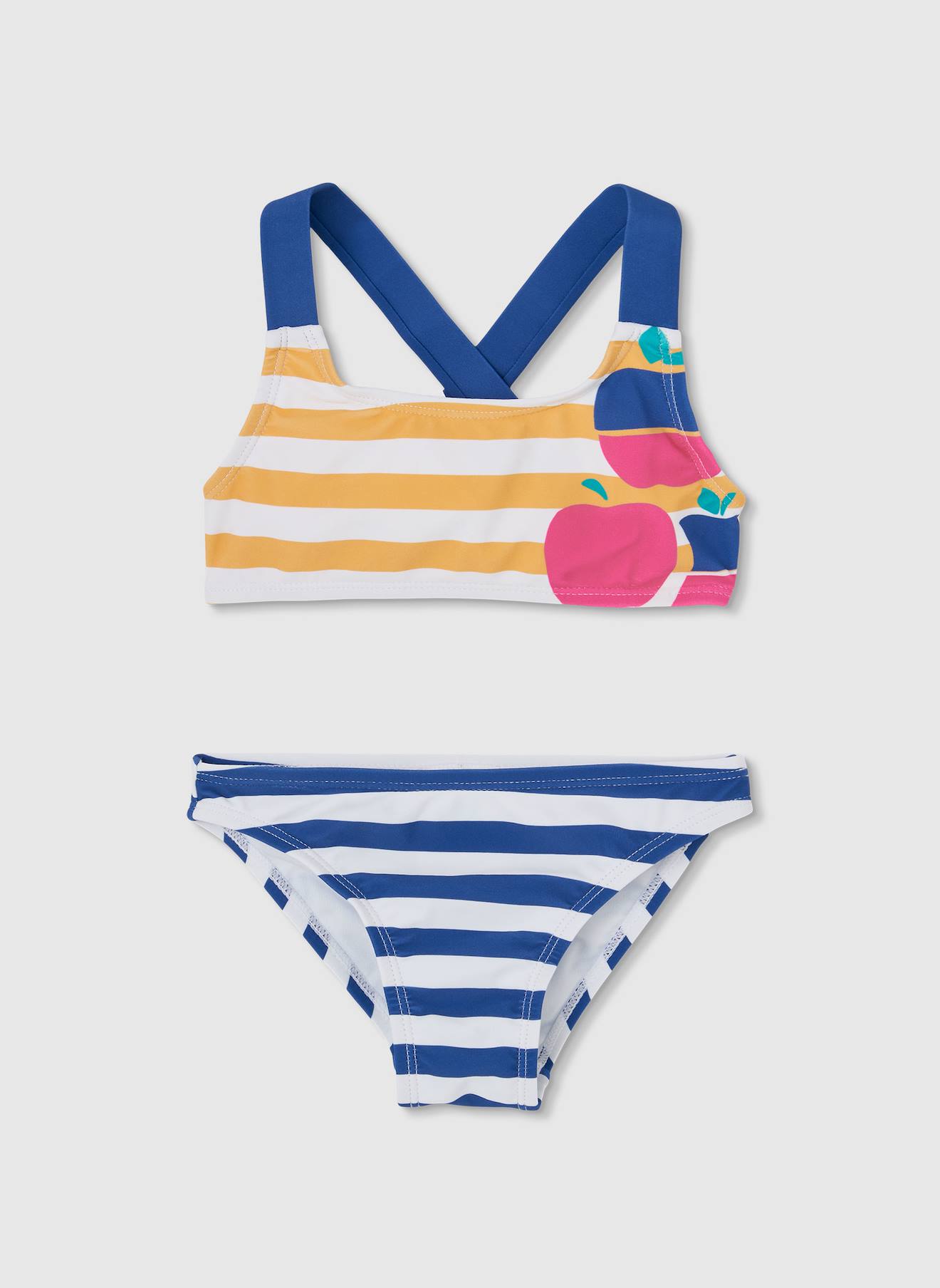 Maillot De Bain 2 Pièces À Rayures Multicolore