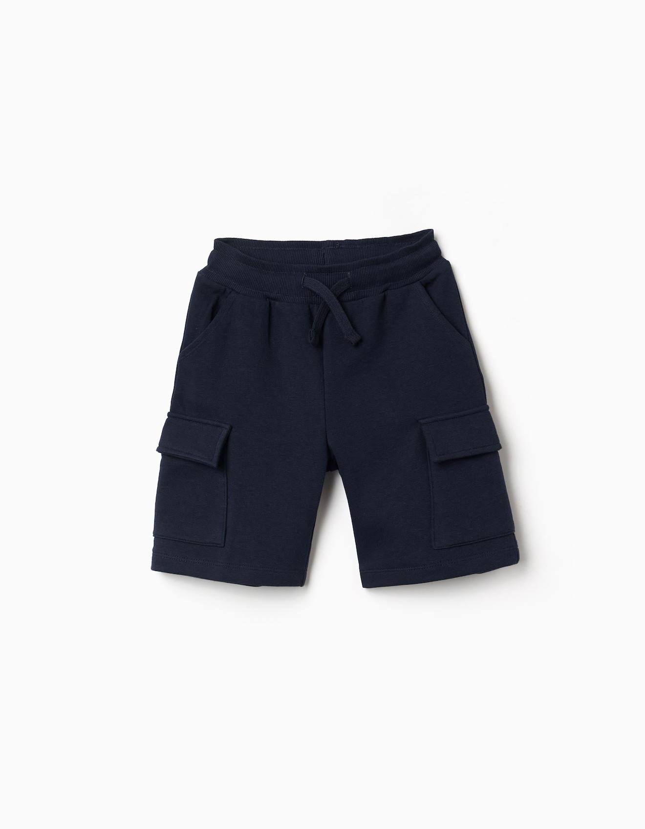 Short En Molleton Avec Poches Cargo Et Cordon De Serrage Bleu Foncé Short En Molleton Avec Poches Cargo Et Cordon De Serrage Bleu Foncé