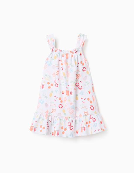 Bébé-Robe évasée sans manches en coton avec motif plage
