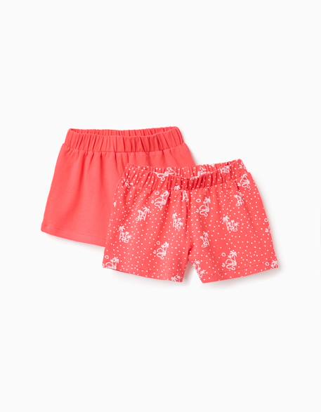 Bébé-Short-Lot de 2 shorts en coton unis et imprimés