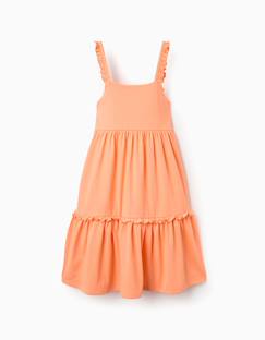 -Robe sans manches en coton avec bretelles à volants