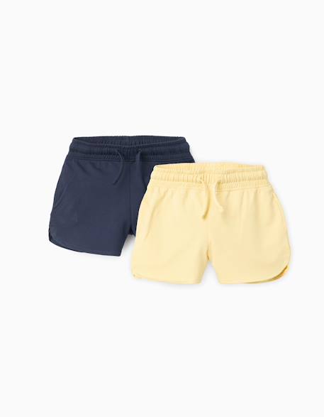Fille-Lot de 2 shorts en coton avec cordon de serrage