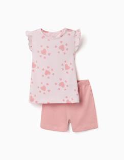 Bébé-Pyjama, surpyjama-Pyjama en coton avec motif cœur et volants