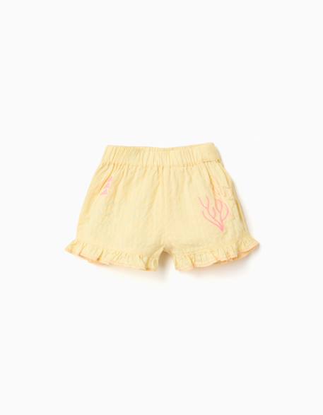 Bébé-Short-Short en coton avec volants et broderie