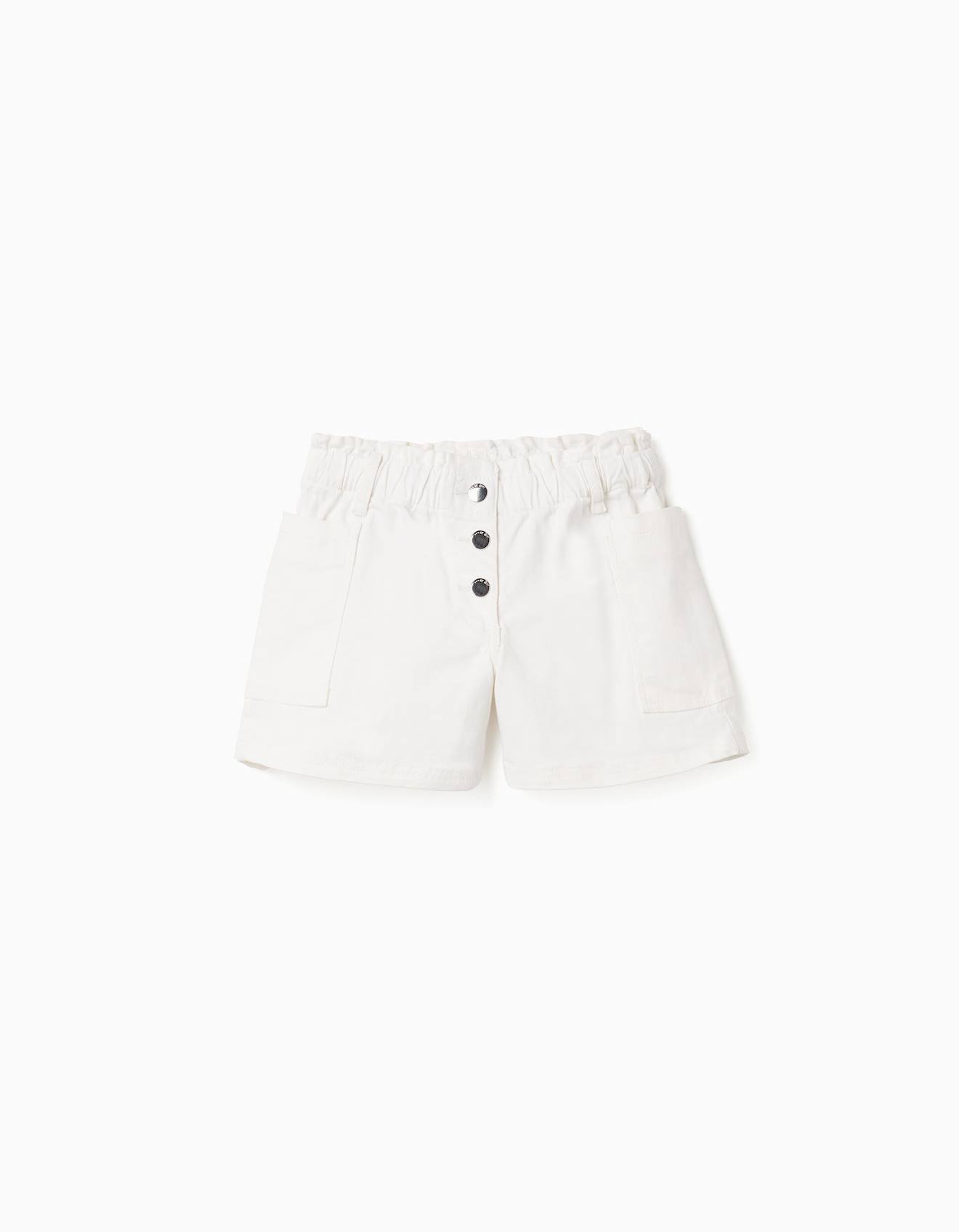Short En Serg Avec Poches Cargo Et Taille lastique Blanc 16 €