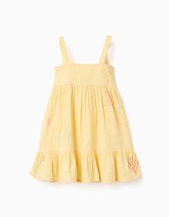 Bébé-Robe, jupe-Robe sans manches en coton avec algues brodées