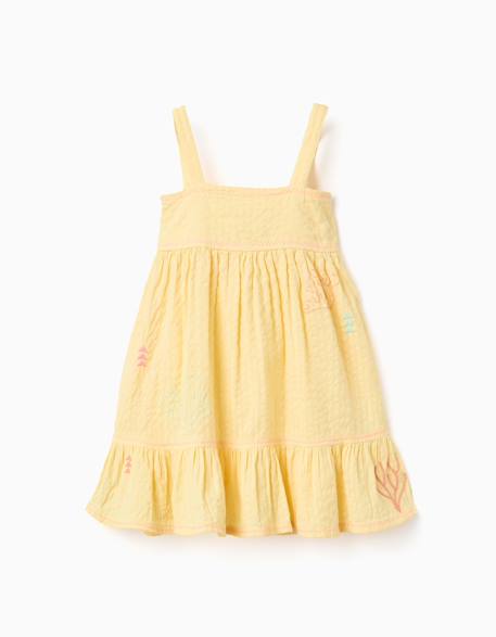 Bébé-Robe sans manches en coton avec algues brodées