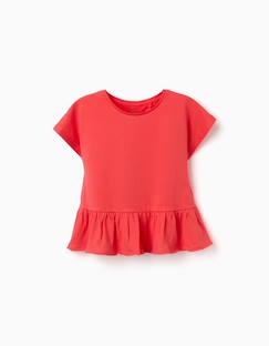 T-shirt en coton avec ourlet à volants  - vertbaudet enfant