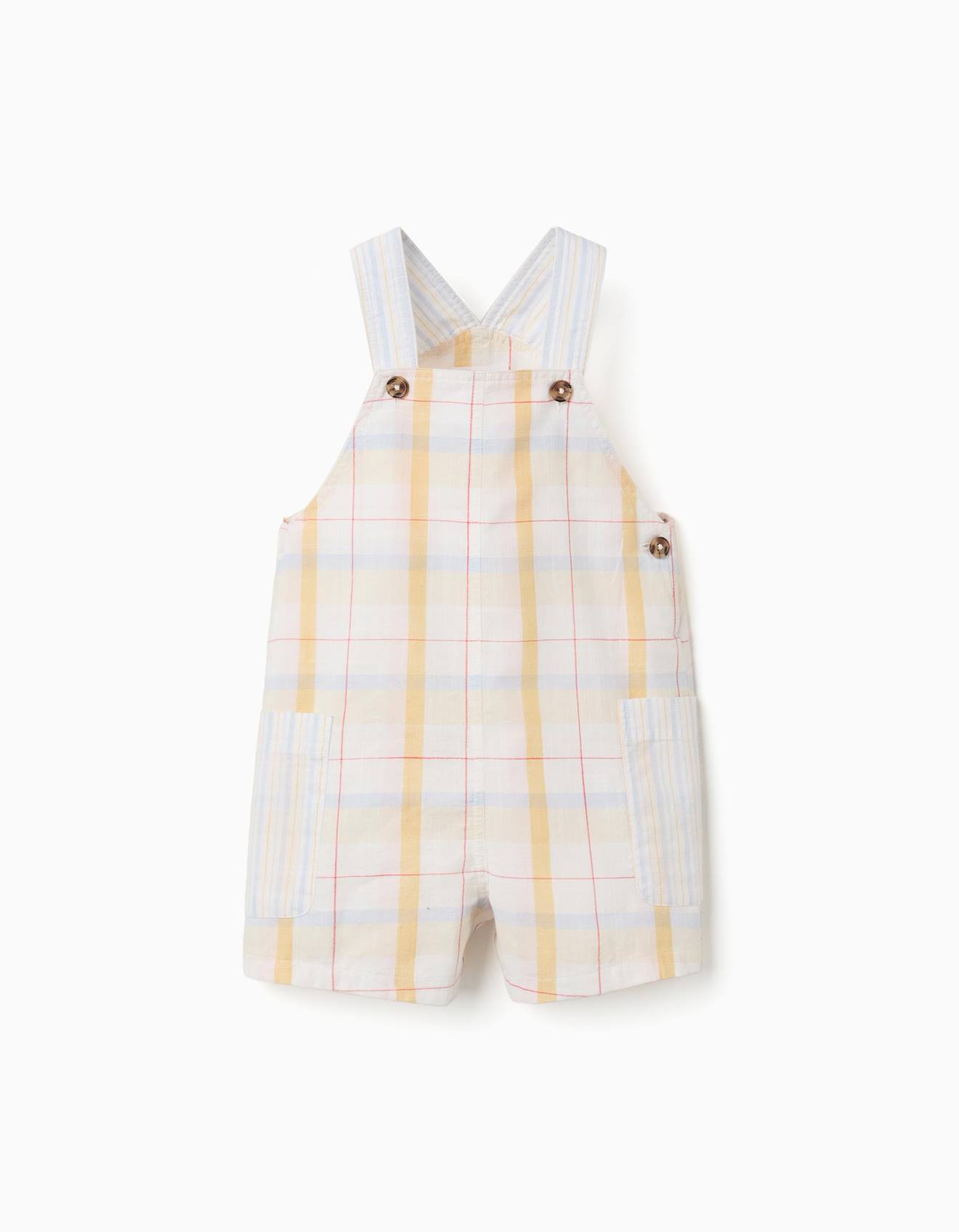 Salopette En Coton Carreaux Bs Blanc 22 €