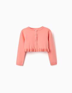 Gilet en maille court avec ourlet à volants  - vertbaudet enfant