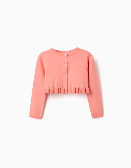 Fille-Gilet en maille court avec ourlet à volants