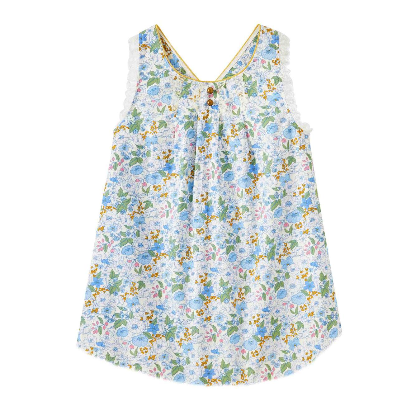 Blouse Fleurie Bretelles Croises Anas Bleu Ciel Fleuri Rose 19 €