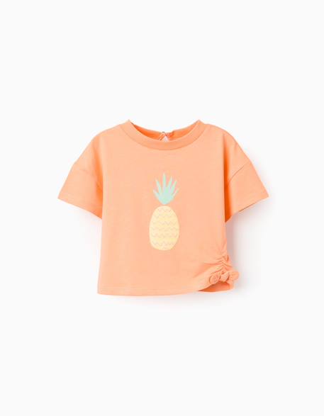 Bébé-T-shirt en coton avec imprimé ananas