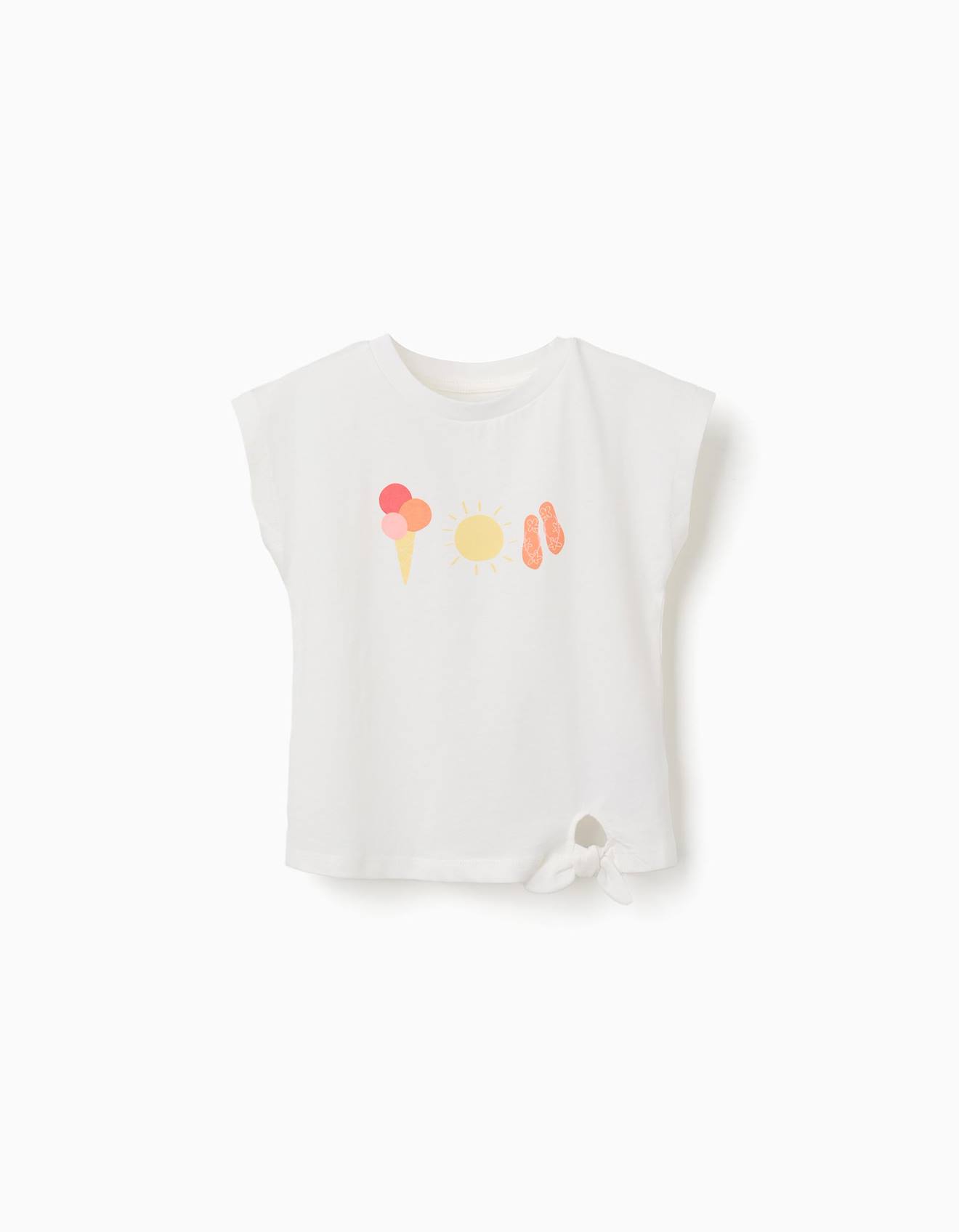 T-shirt En Coton Avec Imprim Dt Blanc 10 €