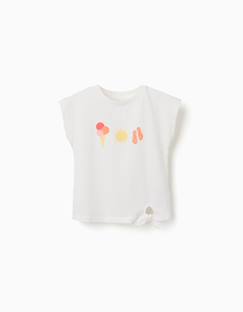 -T-shirt en coton avec imprimé d'été