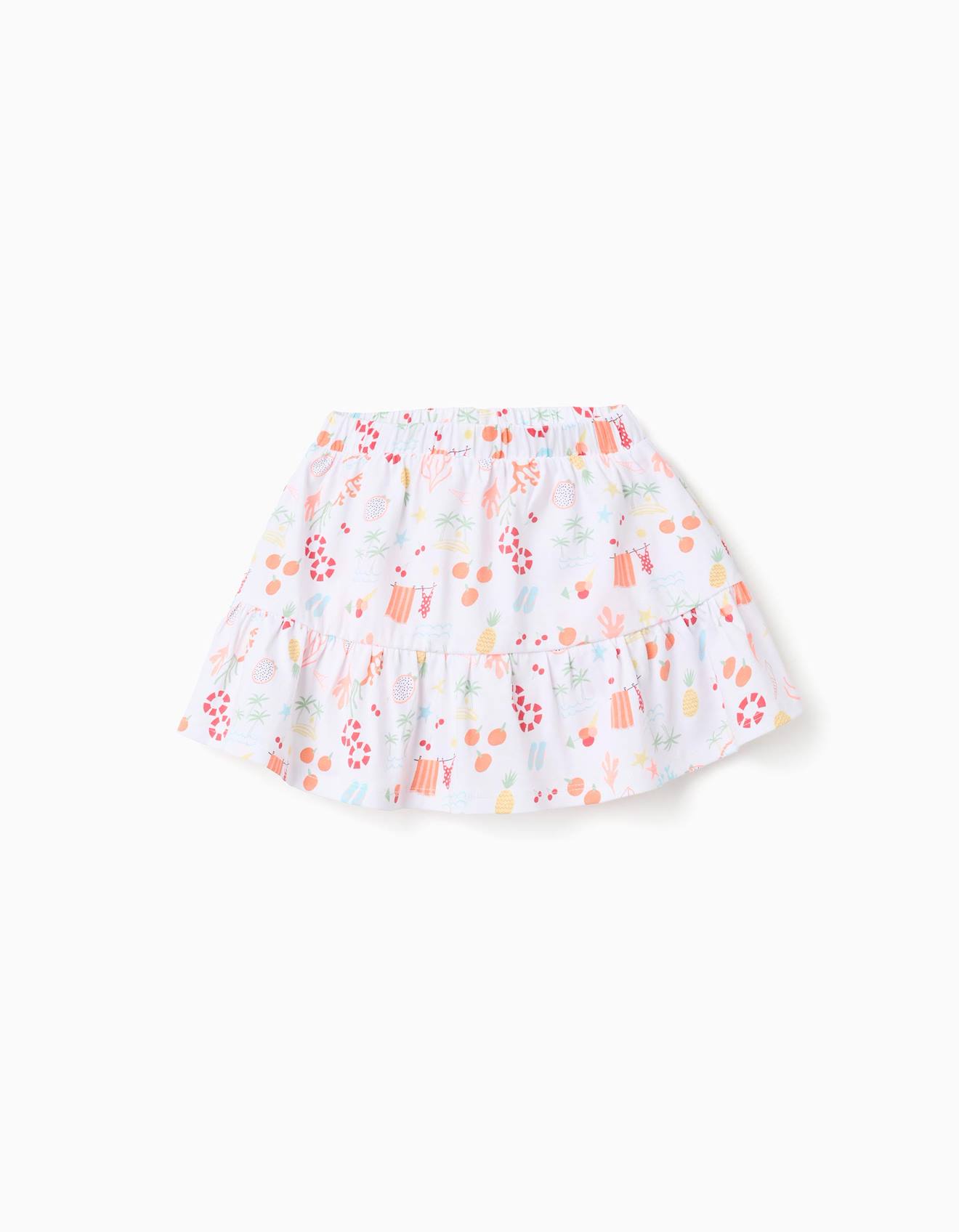 Jupe-short En Coton Avec Motif Plage Et Taille lastique Blanc 14 €