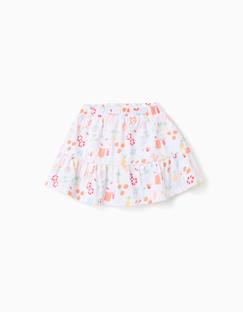 Jupe-short en coton avec motif plage et taille élastique  - vertbaudet enfant