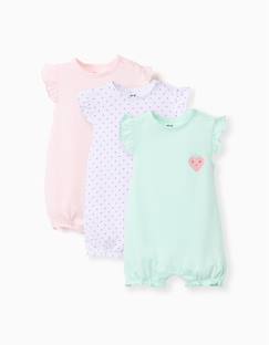 -Lot de 3 combishorts sans manches en coton
