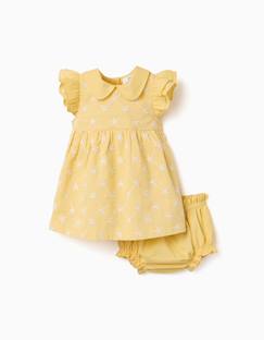 -Robe en coton avec broderie et volants b&s