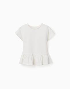 T-shirt en coton avec ourlet à volants  - vertbaudet enfant