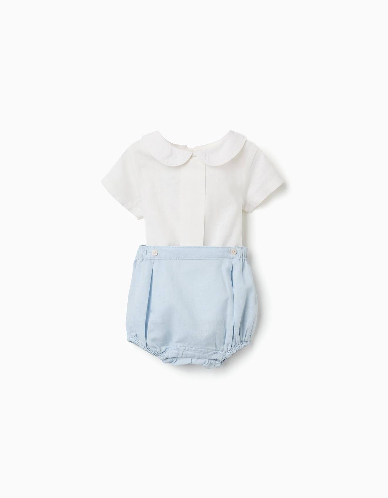 Combinaison 2-en-1 En Coton Et Lin Bleu Clair 27 €