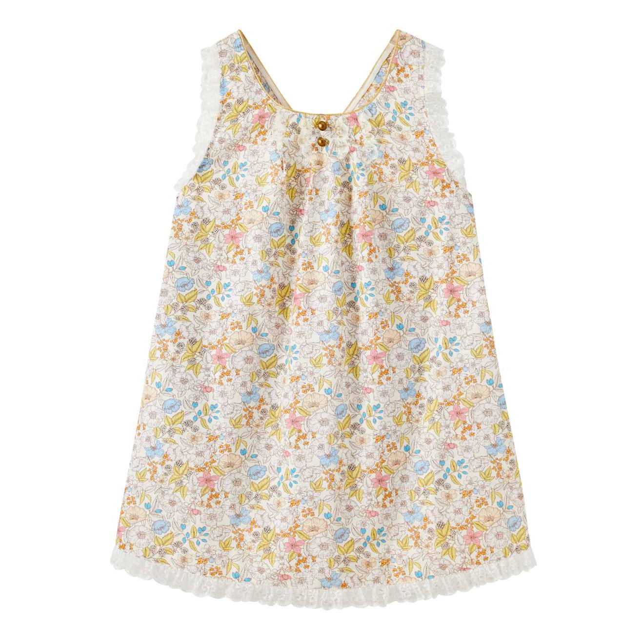 Robe Crmonie Fleurie Bretelles Croises Anas Jaune Clair 29 €
