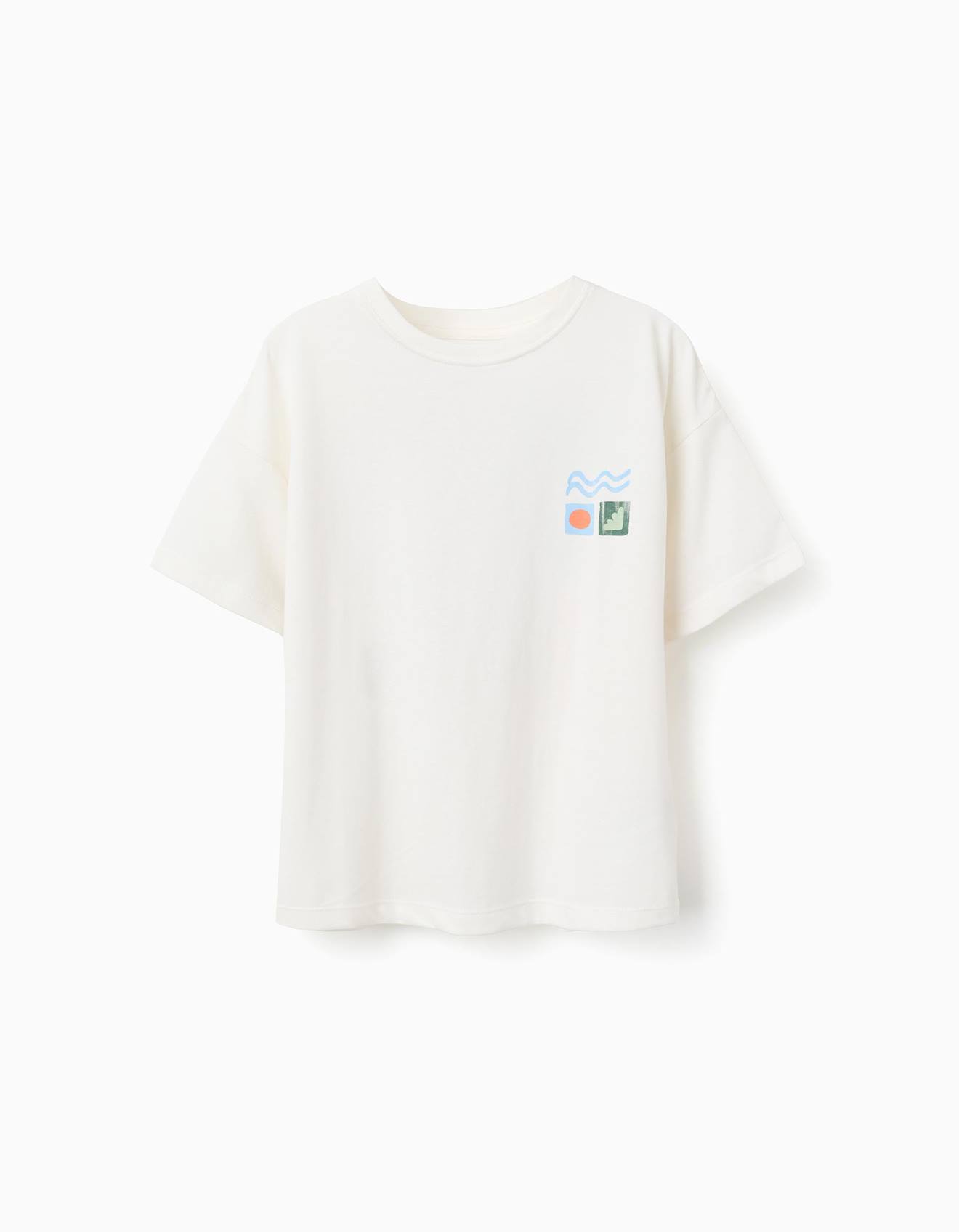 T-shirt En Coton Avec Imprims Colors De Plage Blanc 12 €