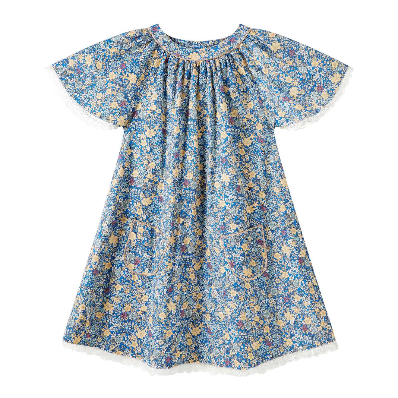 Robe Crmonie Fleurie Manches Papillon Butterfly Bleu Fonc 29 €