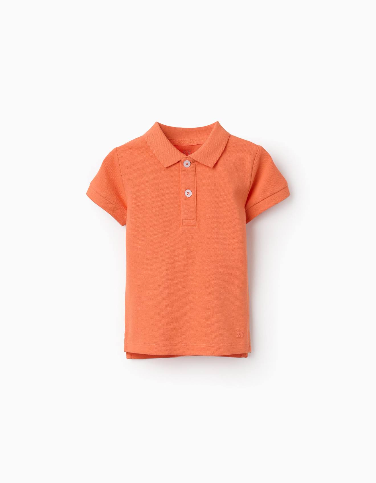 Polo En Coton Manches Courtes Boutons Orange Sombre 8 €