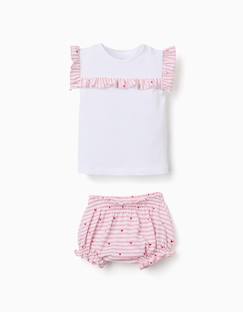 Bébé-Pyjama, surpyjama-Pyjama en coton à rayures et cœurs