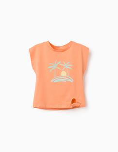 T-shirt en coton avec imprimé soleil et palmiers  - vertbaudet enfant