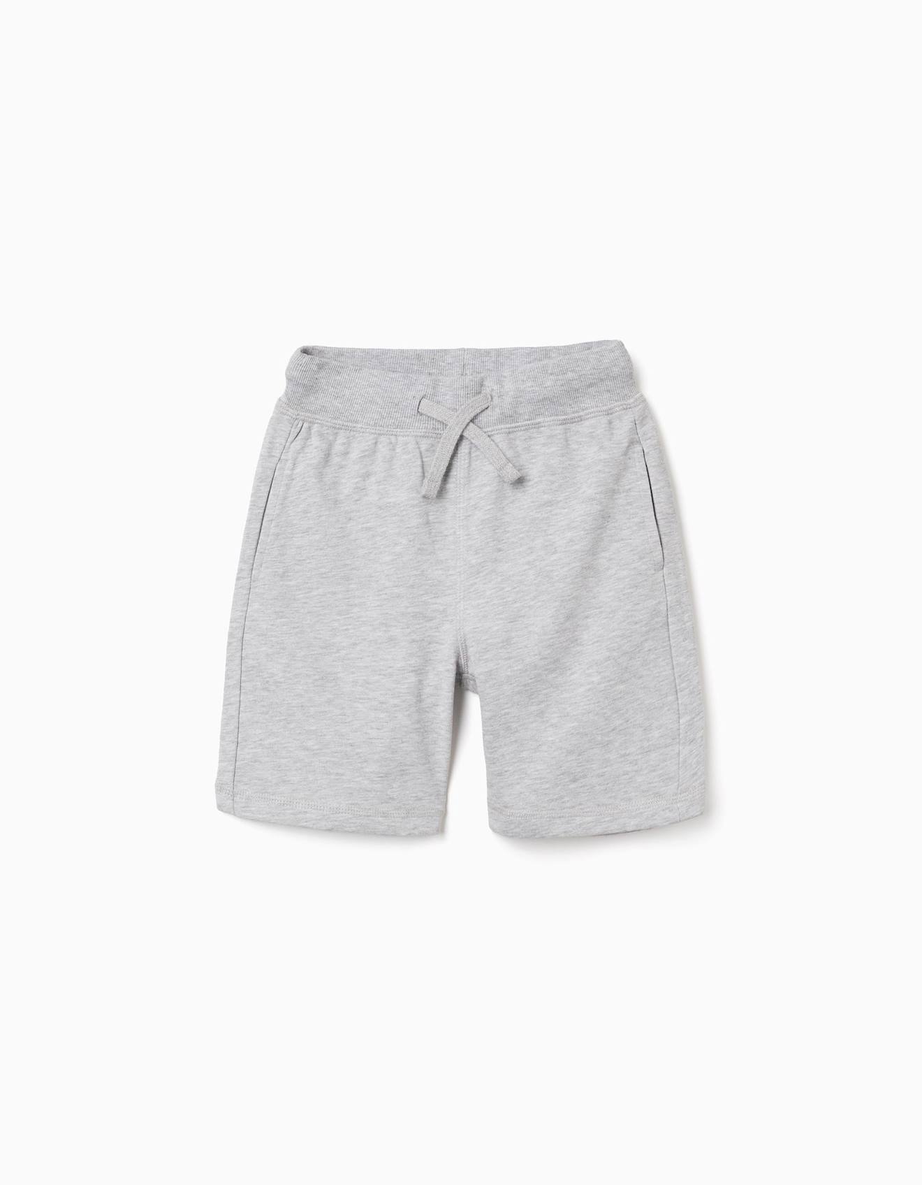 Short En Molleton Avec Cordon De Serrage Et Poches Latérales Gris Clair Short En Molleton Avec Cordon De Serrage Et Poches Latérales Gris Clair
