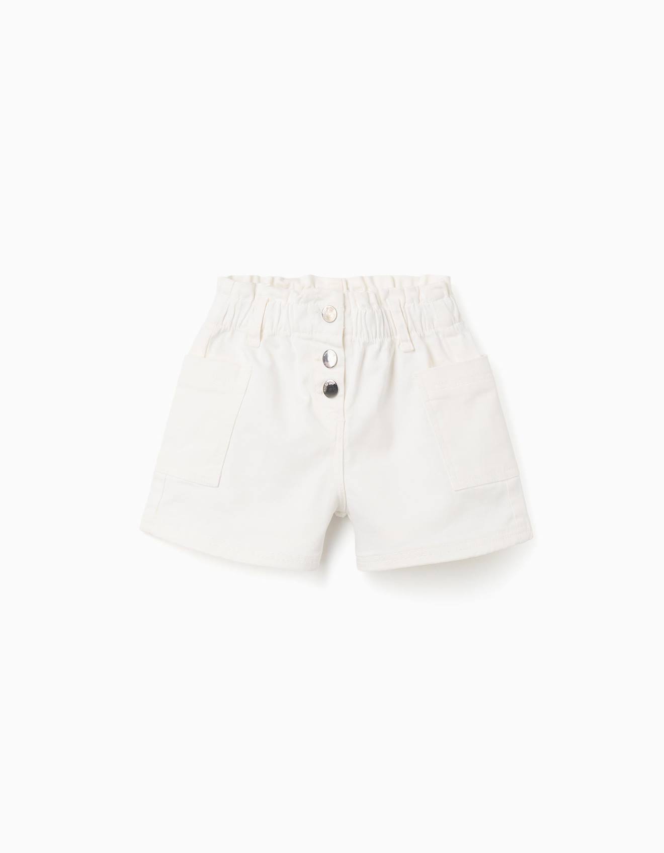 Short En Serg Avec Poches Cargo Et Taille lastique Blanc 14$