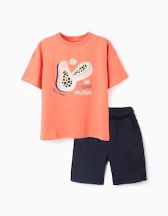 Ensemble t-shirt et short en coton avec imprimé  - vertbaudet enfant