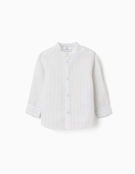 Bébé-Chemise en coton à rayures et col mao b&s