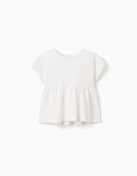 Bébé-T-shirt en coton avec ourlet à volants