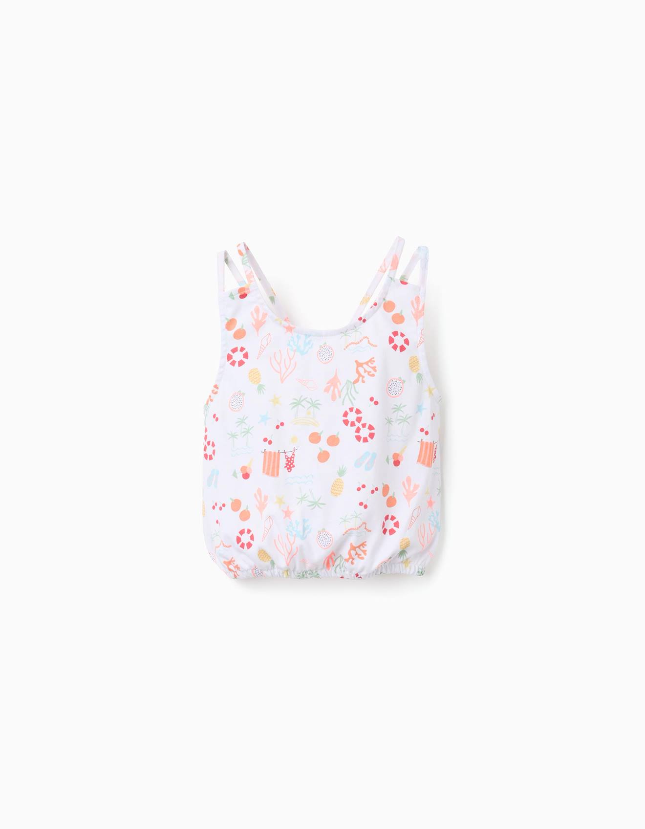 Blouse Sans Manches En Coton Avec Motif De Plage Blanc 12 €