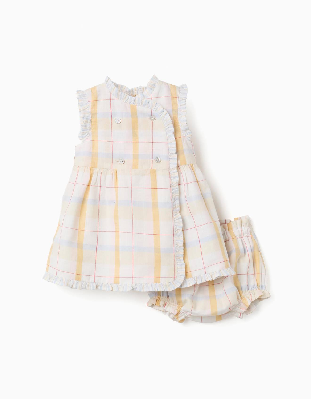 Robe En Coton Carreaux Bloomer Bs Blanc 30 €