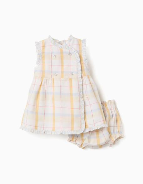 Bébé-Robe en coton à carreaux + bloomer b&s