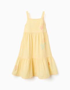 -Robe sans manches en coton avec algues brodées