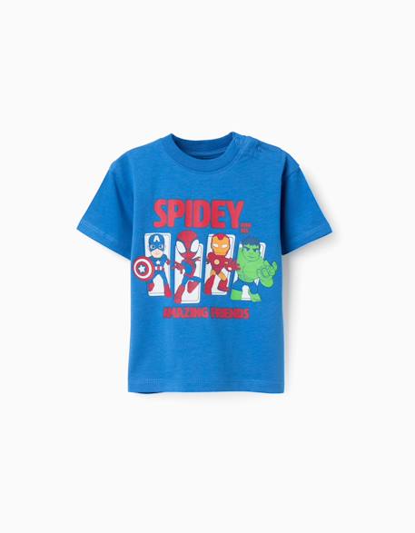 Bébé-T-shirt en coton avec imprimé spidey & friends