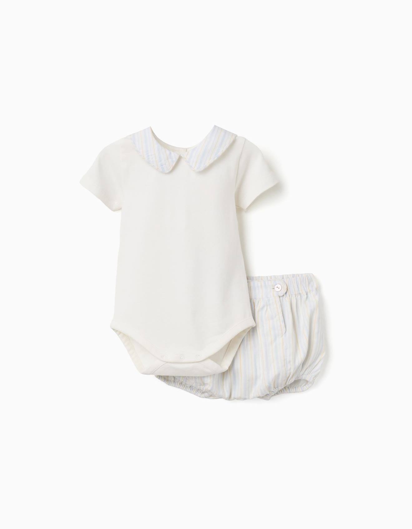 Body En Coton Short Rayures Bs Bleu Clair 30 €