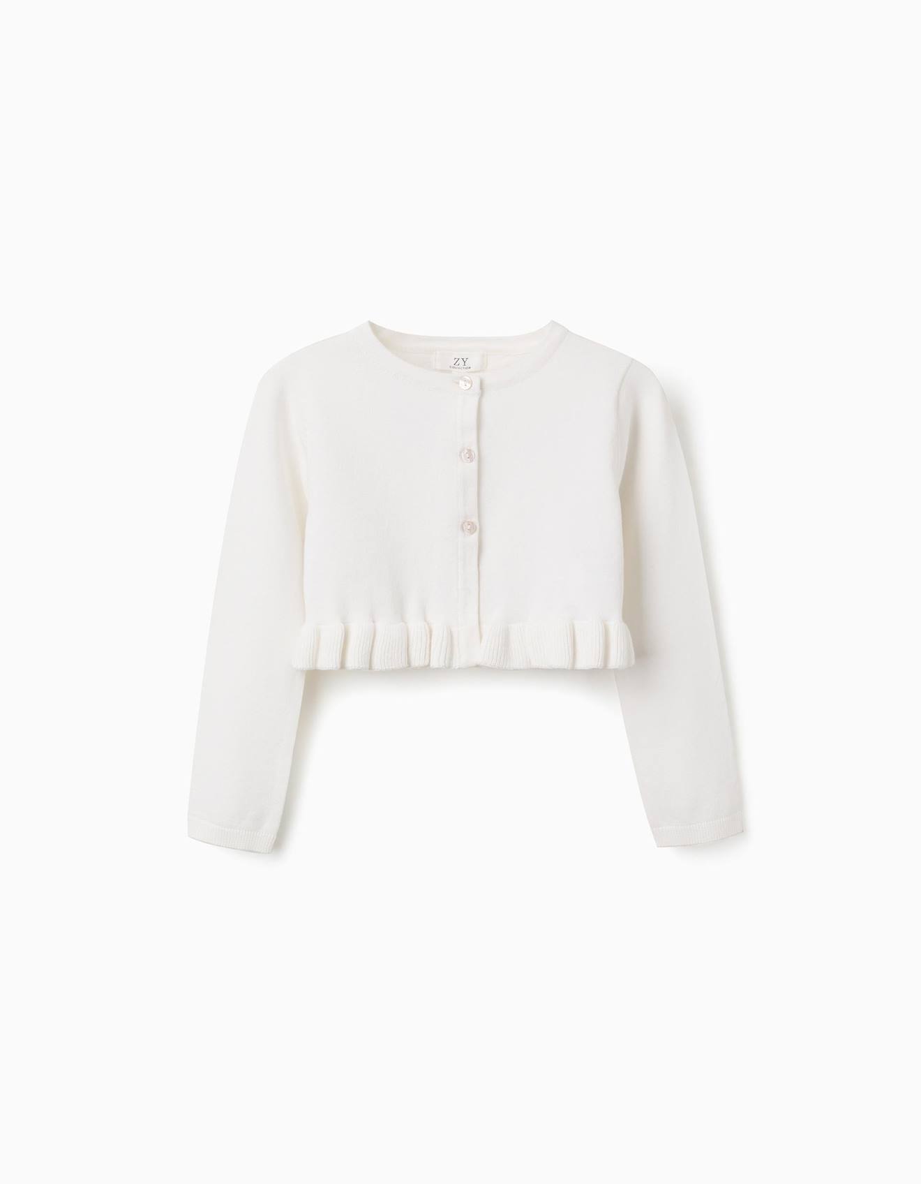 Gilet En Maille Court Avec Ourlet Volants Blanc 17 €