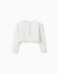 Gilet en maille court avec ourlet à volants  - vertbaudet enfant