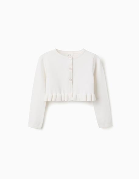 Fille-Gilet en maille court avec ourlet à volants